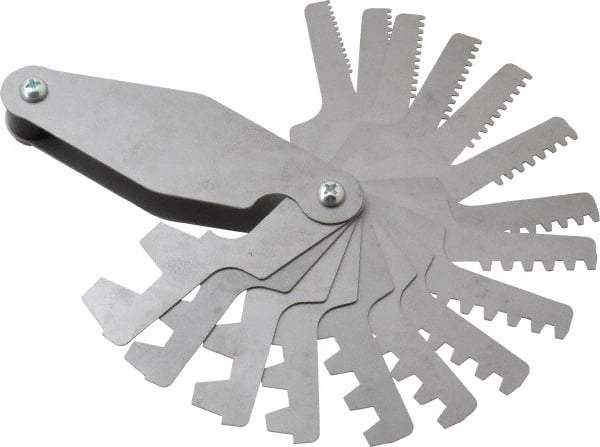 Value Collection - 16 Leaf, 1 to 12 TPI Range, Screw Pitch Gage - 29° Thread Angle - Exact Tool & Supply