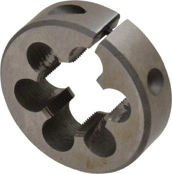 Interstate - M24x1.00 Metric Fine Thread, 2" Outside Diam High Speed Steel Round Die - Right Hand Thread, Adjustable - Exact Tool & Supply