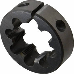 Interstate - M30x1.50 Metric Fine Thread, 2" Outside Diam High Speed Steel Round Die - Right Hand Thread, Adjustable - Exact Tool & Supply