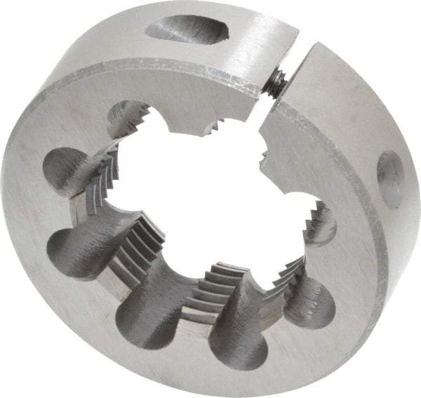 Interstate - M30x2.00 Metric Fine Thread, 2" Outside Diam High Speed Steel Round Die - Right Hand Thread, Adjustable - Exact Tool & Supply