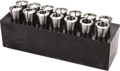 Interstate - 14 Piece, 1/16" to 7/8" Capacity, R8 Collet Set - 0.0007" TIR - Exact Tool & Supply
