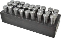 Value Collection - 27 Piece, 1/16" to 7/8" Capacity, R8 Collet Set - 0.0007" TIR - Exact Tool & Supply