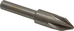 Interstate - 3/8" Head Diam, 1/4" Shank Diam, 6 Flute 60° Cobalt Countersink - Exact Tool & Supply
