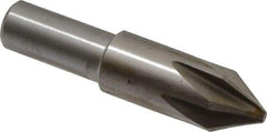Interstate - 5/8" Head Diam, 1/2" Shank Diam, 6 Flute 60° Cobalt Countersink - Bright Finish, 2-3/4" OAL, Single End, Straight Shank, Right Hand Cut - Exact Tool & Supply