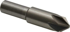 Interstate - 5/8" Head Diam, 1/2" Shank Diam, 6 Flute 82° Cobalt Countersink - Bright Finish, 2-3/4" OAL, Single End, Straight Shank, Right Hand Cut - Exact Tool & Supply