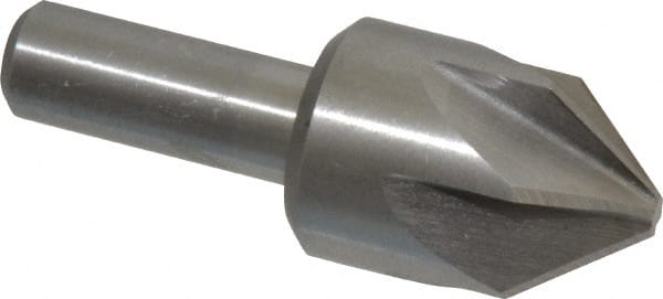 Interstate - 1" Head Diam, 1/2" Shank Diam, 6 Flute 82° Cobalt Countersink - Exact Tool & Supply