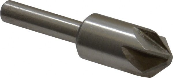 Interstate - 1/2" Head Diam, 1/4" Shank Diam, 6 Flute 90° Cobalt Countersink - Exact Tool & Supply