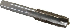 Interstate - 9/16-18 UNF, 3 Flute, Bright Finish, High Speed Steel Spiral Point Tap - Plug Chamfer, Right Hand Thread, 3-19/32" OAL - Exact Tool & Supply