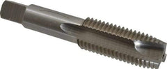 Interstate - 7/8-9 UNC, 3 Flute, Bright Finish, High Speed Steel Spiral Point Tap - Plug Chamfer, Right Hand Thread, 4-11/16" OAL - Exact Tool & Supply