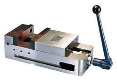 Interstate - 6" Jaw Width, 5-1/2" Jaw Opening Capacity, Horizontal Stationary Machine Vise - Manual Operation, 6,600 Lb Capacity, 1 Station, 17" Long x 4.8" High x 1-3/4" Deep, 1-3/4" Jaw Height, Ductile Iron - Exact Tool & Supply
