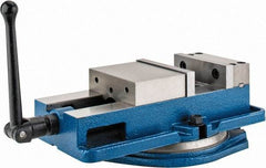 Interstate - 6" Jaw Width, 7-1/2" Jaw Opening Capacity, Horizontal Swivel Machine Vise - Manual Operation, 6,600 Lb Capacity, 1 Station, 16-3/4" Long x 4-3/8" High x 1-1/2" Deep, 1-1/2" Jaw Height - Exact Tool & Supply