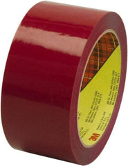 3M - 2" x 55 Yd Red Rubber Adhesive Sealing Tape - Polypropylene Film Backing, 2.5 mil Thick, 60 Lb Tensile Strength, Series 373 - Exact Tool & Supply