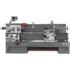 Jet - 16" Swing, 60" Between Centers, 230 Volt, Triple Phase Engine Lathe - 7MT Taper, 7-1/2 hp, 25 to 1,800 RPM, 3-1/8" Bore Diam, 40" Deep x 48" High x 116-1/2" Long - Exact Tool & Supply