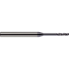 Harvey Tool - Ball End Mills; Mill Diameter (Inch): 1/16 ; Mill Diameter (Decimal Inch): 0.0620 ; Number of Flutes: 3 ; Length of Cut (Inch): 1/2 ; Length of Cut (Decimal Inch): 0.5000 ; Material: Solid Carbide - Exact Tool & Supply