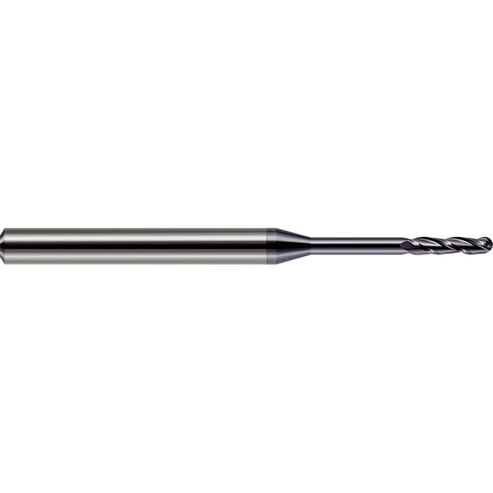 Harvey Tool - Ball End Mills; Mill Diameter (Inch): 1/64 ; Mill Diameter (Decimal Inch): 0.0150 ; Number of Flutes: 3 ; Length of Cut (mm): 1.9000 ; Length of Cut (Decimal Inch): 0.0750 ; Material: Solid Carbide - Exact Tool & Supply