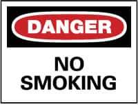 NMC - "Danger - No Smoking", 10" Long x 14" Wide, Fiberglass Safety Sign - Rectangle, 0.095" Thick, Use for Accident Prevention - Exact Tool & Supply