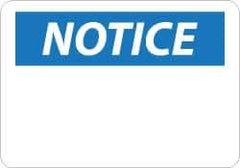 NMC - "Notice", 14" Long x 20" Wide, Aluminum Safety Sign - Rectangle, 0.04" Thick, Use for Accident Prevention - Exact Tool & Supply
