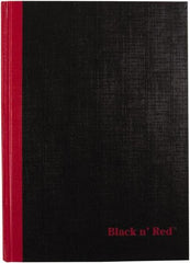 Black n Red - 96 Sheet, 5-1/2 x 8-1/2", Legal (Style) Case Bound Notebook - Black - Exact Tool & Supply