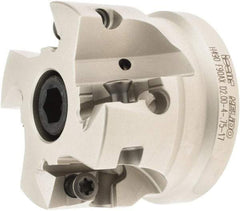 Iscar - 4 Inserts, 2" Cut Diam, 3/4" Arbor Diam, 0.642" Max Depth of Cut, Indexable Square-Shoulder Face Mill - 0/90° Lead Angle, 1.57" High, H490 AN.X 1706 Insert Compatibility, Through Coolant, Series Helido - Exact Tool & Supply