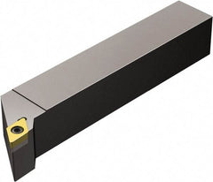 Sandvik Coromant - SDJCR, Left Hand Cut, -3° Lead Angle, 1" Shank Height x 1" Shank Width, Neutral Rake Indexable Turning Toolholder - 6" OAL, DCMT 32.52 Insert Compatibility, Series CoroTurn 107 - Exact Tool & Supply