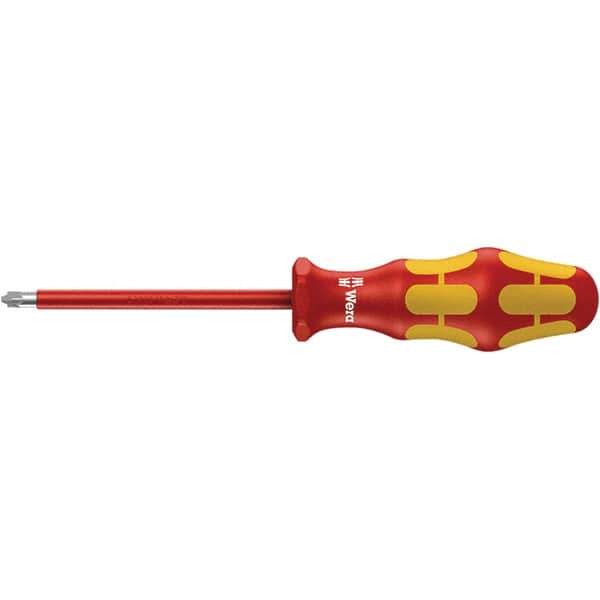 Wera - #1 Point, 3-1/8" Blade Length Insulated Screwdriver - 305mm OAL - Exact Tool & Supply