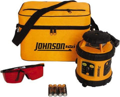 Johnson Level & Tool - 800' (Exterior) Measuring Range, 1/8" at 50' Accuracy, Self-Leveling Rotary Laser - ±3° Self Leveling Range, 200, 400 & 600 RPM, 2 Beams, AA Battery Included - Exact Tool & Supply