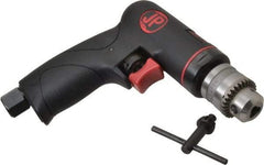 PRO-SOURCE - 1/4" Reversible Keyed Chuck - Pistol Grip Handle, 2,600 RPM, 4 CFM, 0.3 hp, 90 psi - Exact Tool & Supply