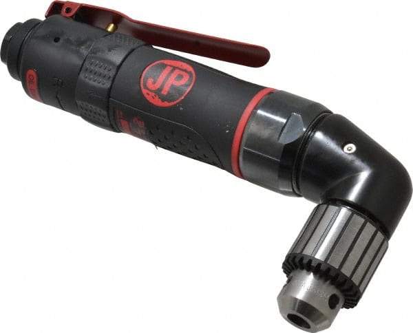 PRO-SOURCE - 3/8" Reversible Keyed Chuck - Right Angle Handle, 1,400 RPM, 4 CFM, 0.35 hp, 90 psi - Exact Tool & Supply