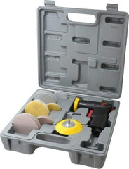 PRO-SOURCE - 15,000 OPM, 3.2 CFM Air Consumption, 90 psi Air Pressure, Right Angle Air Orbital Sander - Round Pad, 1/4 NPT Inlet - Exact Tool & Supply