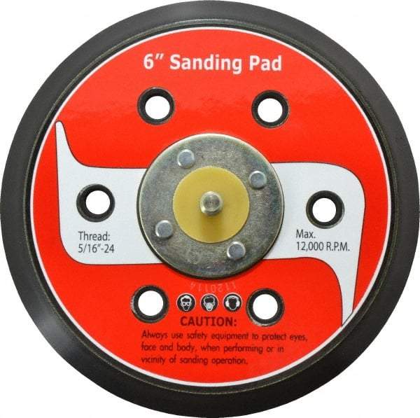 PRO-SOURCE - 6" Diam Hook & Loop Disc Backing Pad - 5/16" Shank Diam, 12,000 RPM - Exact Tool & Supply