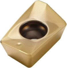 Seco - XOMX120404 MD13 Grade F40M Carbide Milling Insert - TiAlN/TiN Finish, 0.155" Thick, 0.016" Corner Radius - Exact Tool & Supply
