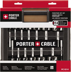 Porter-Cable - 1/4 to 2-1/8", 135° Point, Carbon Steel Auger Drill Bit Set - Exact Tool & Supply