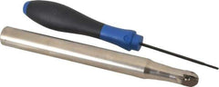 Seco - 1/2" Cut Diam, 0.433" Max Depth of Cut, 5/8" Shank Diam, 6.3" OAL, Indexable Ball Nose End Mill - Straight Shank, R218.20 Toolholder, 218.20-0.250.R Insert - Exact Tool & Supply