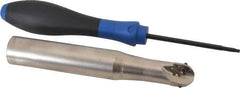 Seco - 5/8" Cut Diam, 0.55" Max Depth of Cut, 3/4" Shank Diam, 4.78" OAL, Indexable Ball Nose End Mill - Straight Shank, R218.20 Toolholder, 218.20-080.R Insert - Exact Tool & Supply