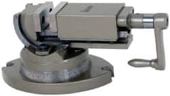 Gibraltar - 2" Jaw Width, 2" Jaw Opening Capacity, 2-Way Angle Swivel Machine Vise - Manual Operation, 1 Station, 8-1/8" Long x 1" Deep, Cast Iron - Exact Tool & Supply