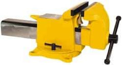 Gibraltar - 4" Jaw Width x 4" Jaw Opening Capacity, 2-1/4" Throat Depth, Bench & Pipe Combination Vise - 1/4 to 1-1/2" Pipe Capacity, Swivel Base, Bolt Down Attachment, Steel - Exact Tool & Supply