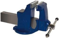 Gibraltar - 6" Jaw Width, 10" Opening Capacity, 6-1/4" Throat Depth, Ductile Iron Stationary Bench Vise - Bolt Down Base Attachment - Exact Tool & Supply