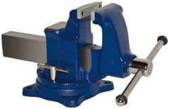 Gibraltar - 5" Jaw Width, 8" Opening Capacity, 5" Throat Depth, Ductile Iron Swivel Bench Vise - Bolt Down Base Attachment - Exact Tool & Supply