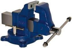 Gibraltar - 3" Jaw Width, 4" Opening Capacity, 3" Throat Depth, Ductile Iron Swivel Bench Vise - Bolt Down Base Attachment - Exact Tool & Supply