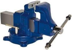 Gibraltar - 4" Jaw Width, 6-1/2" Opening Capacity, 4" Throat Depth, Ductile Iron Swivel Bench Vise - Bolt Down Base Attachment - Exact Tool & Supply