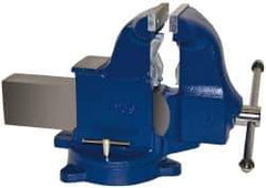 Gibraltar - 6" Jaw Width x 10" Jaw Opening Capacity, 7-1/2" Throat Depth, Bench & Pipe Combination Vise - 1/4 to 6" Pipe Capacity, Swivel Base, Bolt Down Attachment, Ductile Iron - Exact Tool & Supply