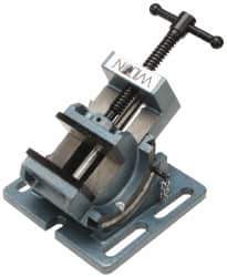 Wilton - 3" Jaw Opening Capacity x 1-1/8" Throat Depth, Angle Drill Press Vise - 3" Wide x 1-1/8" High Jaw, Stationary Base, Standard Speed, 6" OAL x 4" Overall Height, Cast Iron - Exact Tool & Supply