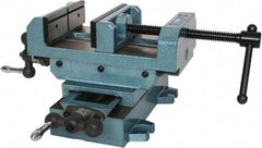 Wilton - 6" Jaw Opening Capacity x 2" Throat Depth, Horizontal Drill Press Vise - 6" Wide x 2" High Jaw, Cross Slide Base, Standard Speed, 9-1/2" OAL x 7-1/4" Overall Height, Cast Iron - Exact Tool & Supply