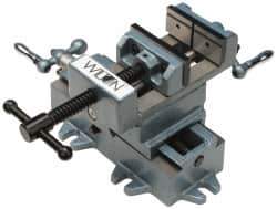 Wilton - 3" Jaw Opening Capacity x 1-1/8" Throat Depth, Horizontal Drill Press Vise - 3" Wide x 1-1/8" High Jaw, Cross Slide Base, Standard Speed, 6" OAL x 5-5/8" Overall Height, Cast Iron - Exact Tool & Supply