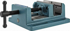 Wilton - 4" Jaw Opening Capacity x 1-1/2" Throat Depth, Horizontal Drill Press Vise - 4" Wide x 1-1/2" High Jaw, Stationary Base, Standard Speed, 6" OAL x 2.88" Overall Height, Cast Iron - Exact Tool & Supply