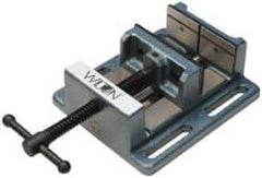 Wilton - 8" Jaw Opening Capacity x 2" Throat Depth, Horizontal Drill Press Vise - 8" Wide x 2" High Jaw, Stationary Base, Standard Speed, 11" OAL x 3.56" Overall Height, Cast Iron - Exact Tool & Supply