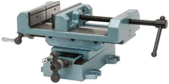 Wilton - 8" Jaw Opening Capacity x 2" Throat Depth, Horizontal Drill Press Vise - 8" Wide x 2" High Jaw, Cross Slide Base, Standard Speed, 11" OAL x 7-1/4" Overall Height, Cast Iron - Exact Tool & Supply