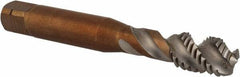 Emuge - M10x1.50 Metric 3 Flute 6H Bottoming Spiral Flute Tap - Cobalt, Bright Finish, 100mm OAL, Right Hand Flute, Right Hand Thread, Series Enorm - Exact Tool & Supply