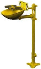 Bradley - Pedestal Mount, Plastic Bowl, Eye & Face Wash Station - 1/2" Inlet, 30 psi Flow, 3 GPM Flow Rate - Exact Tool & Supply