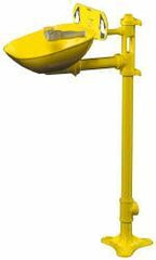 Bradley - Pedestal Mount, Plastic Bowl, Eyewash Station - 1/2" Inlet, 30 psi Flow, 0.4 GPM Flow Rate - Exact Tool & Supply